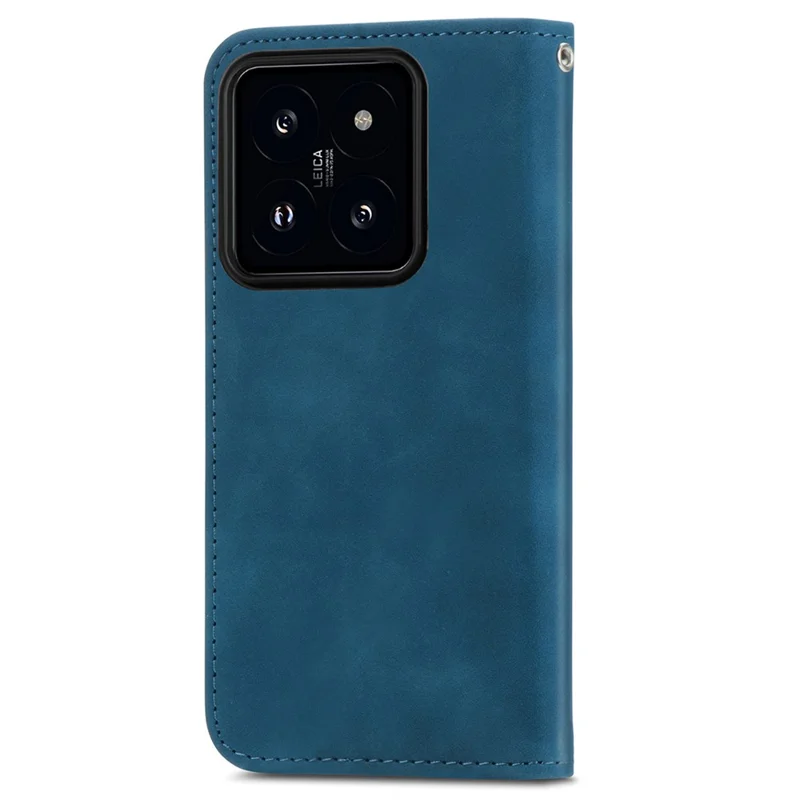 For Xiaomi 14T Pro Leather Case with Card Holder Magnetic Absorption Phone Cover - Dark Blue