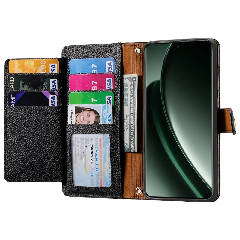 Per Xiaomi 14T Pro Case RFID Blocking Zipper Pocket Leather Wallet Phone Cover - Nero