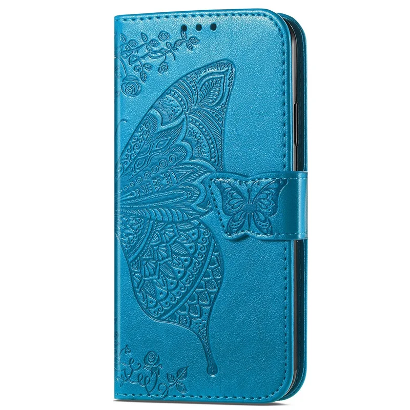 For Xiaomi 14T Case PU Leather Wallet Phone Cover Butterfly Pattern - Blue