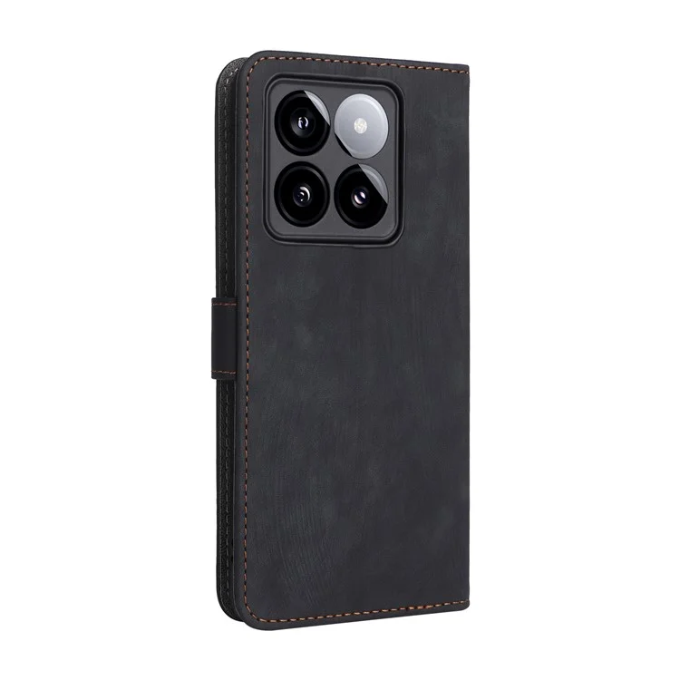 For Xiaomi 14T Wallet Case RFID Blocking PU Leather Cover Stand View - Black