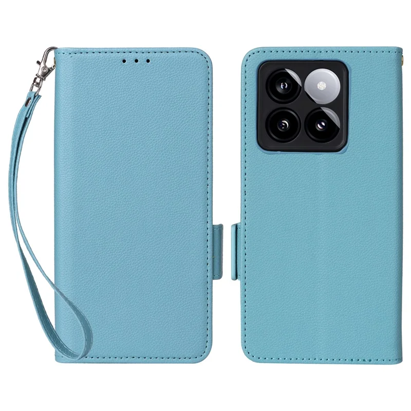 Para Xiaomi 14t Case Litchi Textura PU Pula Flip Flip Telpular - Azul Bebé