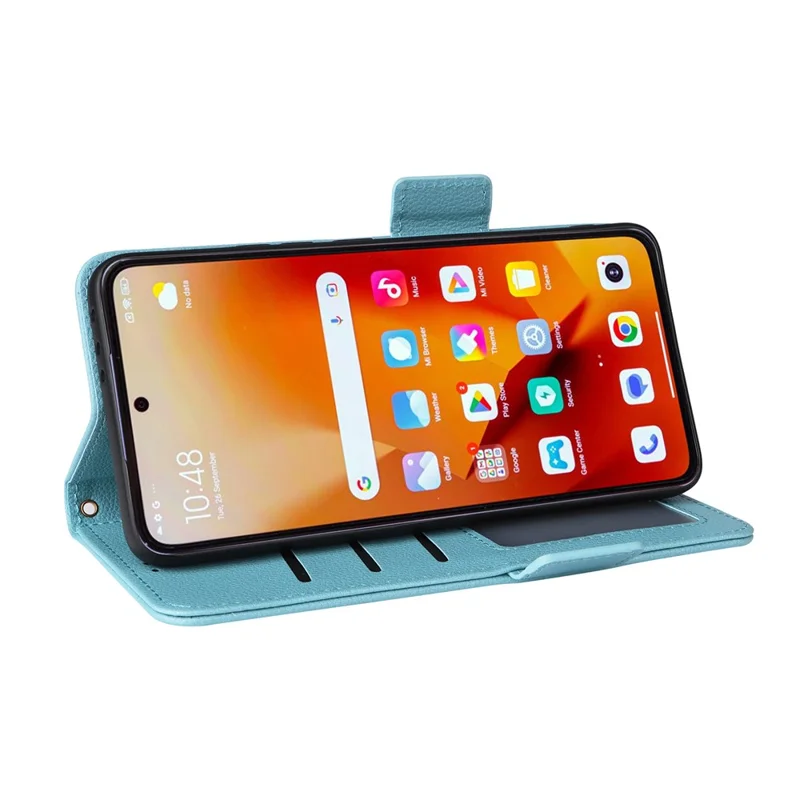 Para Xiaomi 14t Case Litchi Textura PU Pula Flip Flip Telpular - Azul Bebé