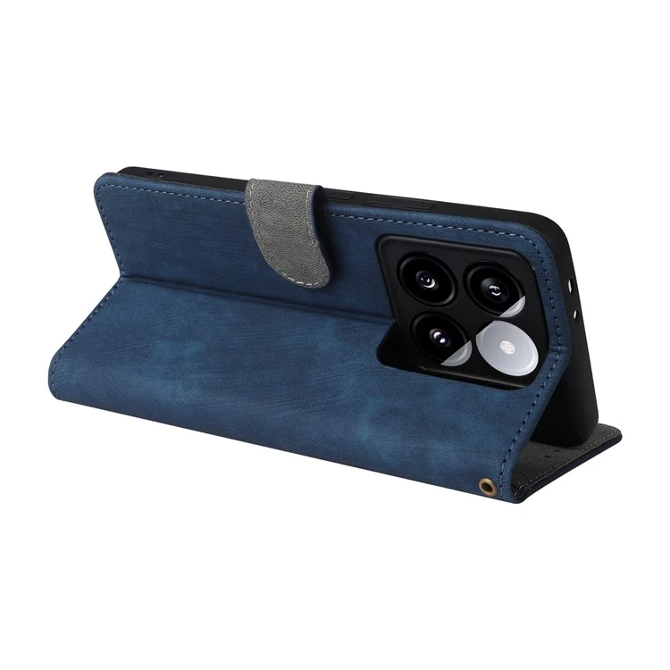 For Xiaomi 14T Pro Wallet Case RFID Blocking PU Leather Cover Stand View - Blue