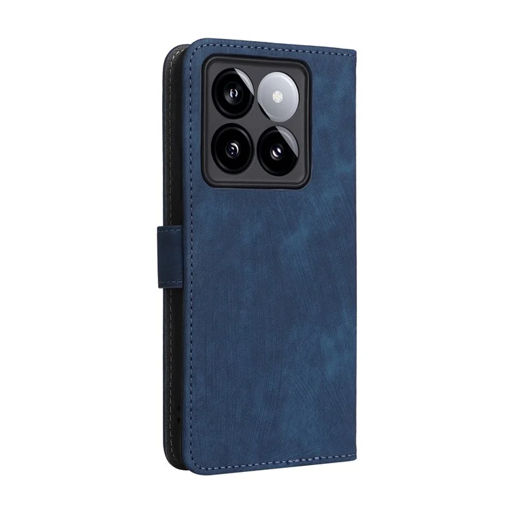 For Xiaomi 14T Pro Wallet Case RFID Blocking PU Leather Cover Stand View - Blue