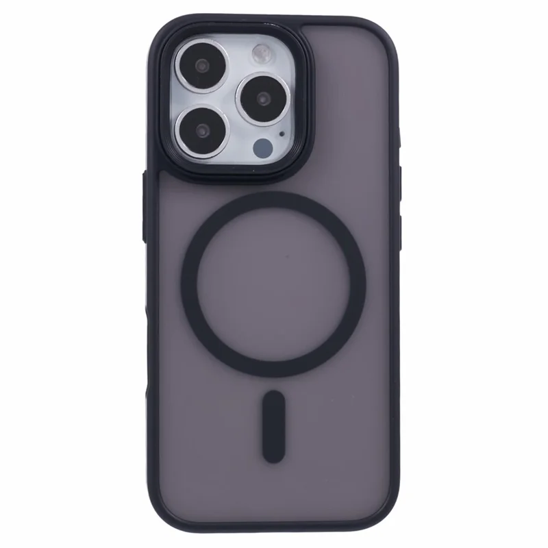 For iPhone 16 Pro Case Compatible with MagSafe TPU+PC Rubberized Finish Phone Cover - Black