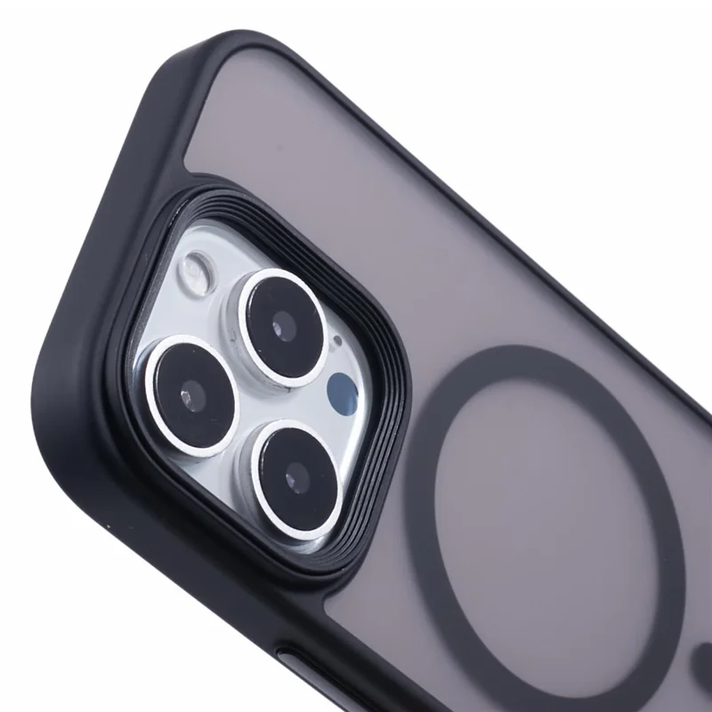 For iPhone 16 Pro Case Compatible with MagSafe TPU+PC Rubberized Finish Phone Cover - Black