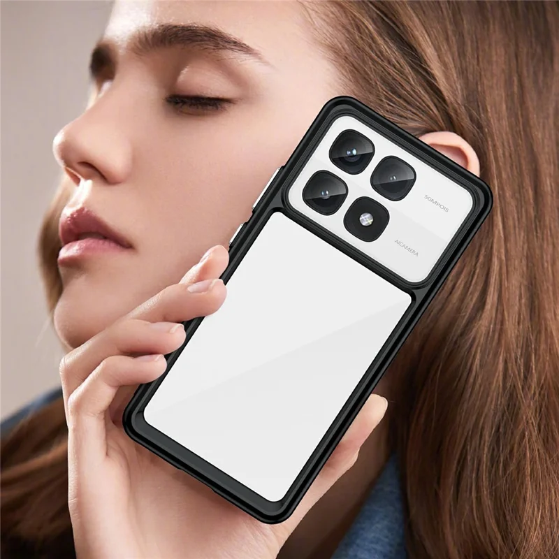 Per Xiaomi Redmi K70 Ultra Shockproof Case TPU +copertina di Telefono Trasparente Acrilico. - Nero