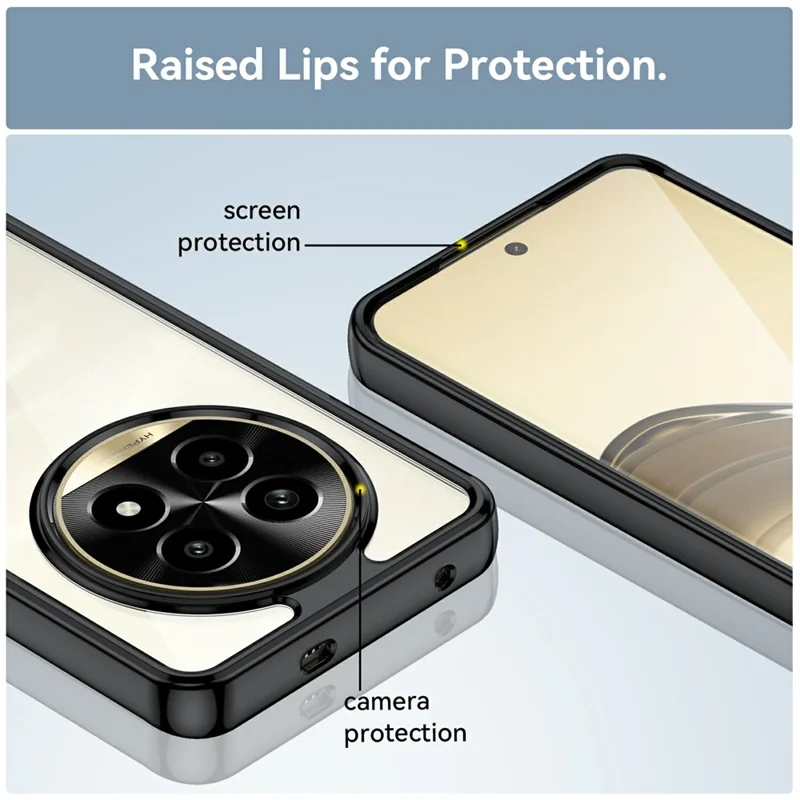 Per Realme 13 Pro 5G / 13 Pro+ 5G Custodia Antiurto TPU + Custodia Protettiva in Acrilico Trasparente - Nero