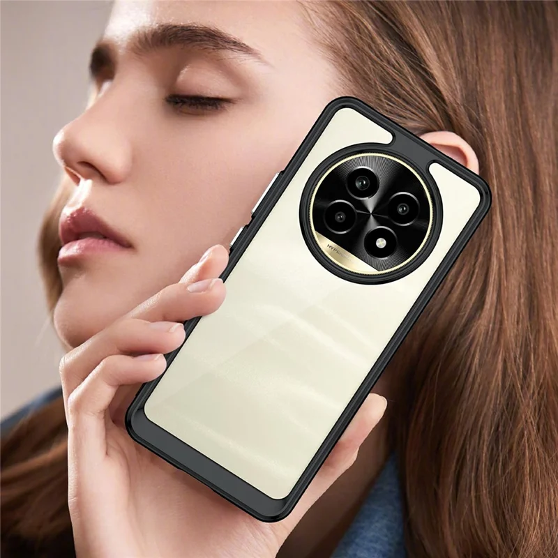 Per Realme 13 Pro 5G / 13 Pro+ 5G Custodia Antiurto TPU + Custodia Protettiva in Acrilico Trasparente - Nero