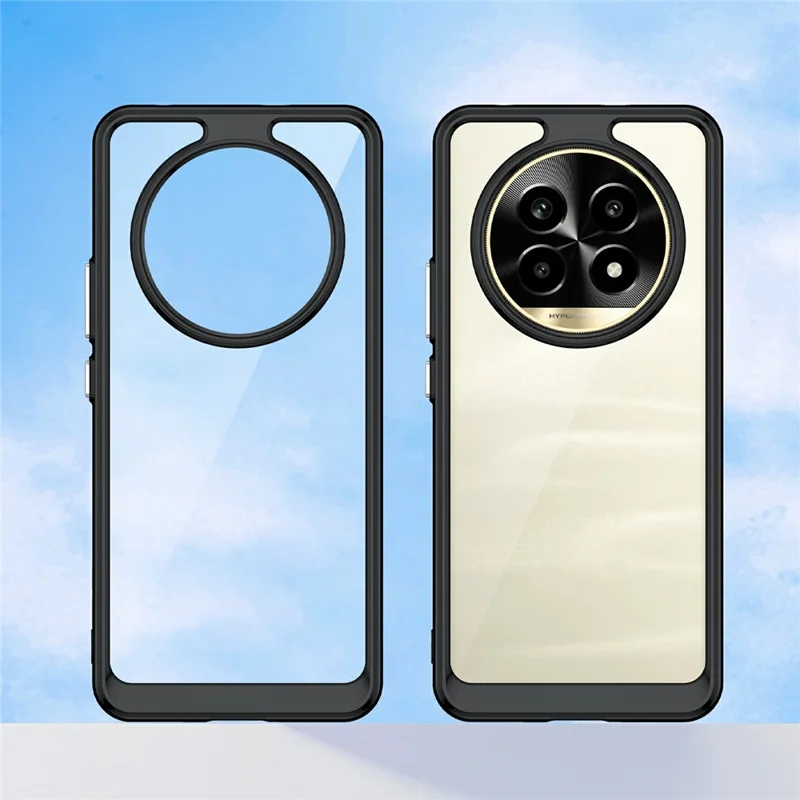 Per Realme 13 Pro 5G / 13 Pro+ 5G Custodia Antiurto TPU + Custodia Protettiva in Acrilico Trasparente - Nero