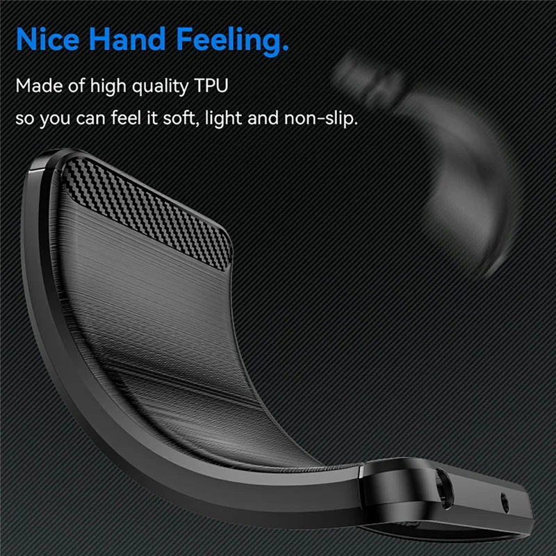 For Realme GT Neo6 5G / GT 6T 5G /  GT 6 5G Case Carbon Fiber Texture TPU Brushed Phone Cover - Black
