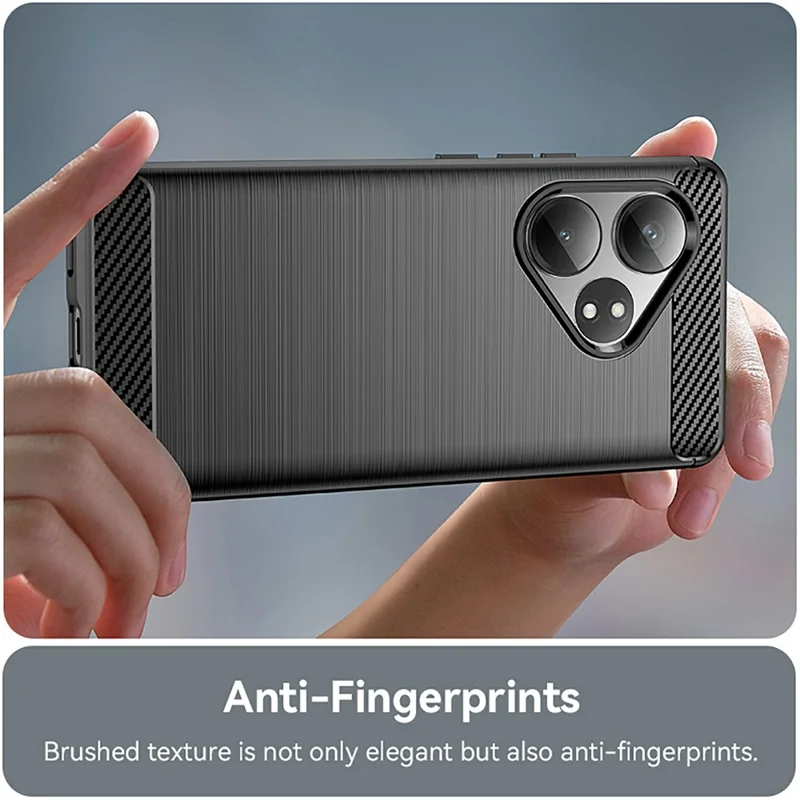 For Realme GT Neo6 5G / GT 6T 5G /  GT 6 5G Case Carbon Fiber Texture TPU Brushed Phone Cover - Black