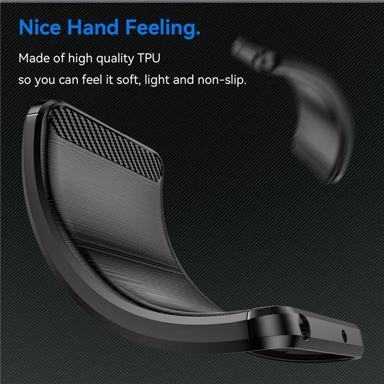 Per Xiaomi 14T Pro Case Carbon Fiber Texture TPU Brushed Phone Cover - Nero