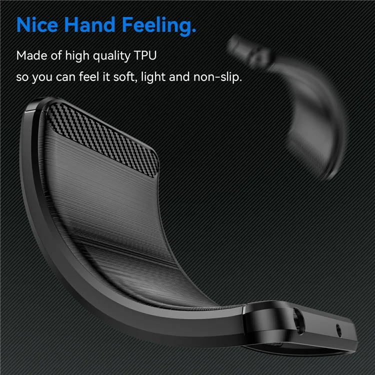 Per Realme 13 Pro 5G / 13 Pro+ 5G Custodia Texture in Fibra di Carbonio TPU Spazzolata Cover per Telefono - Nero