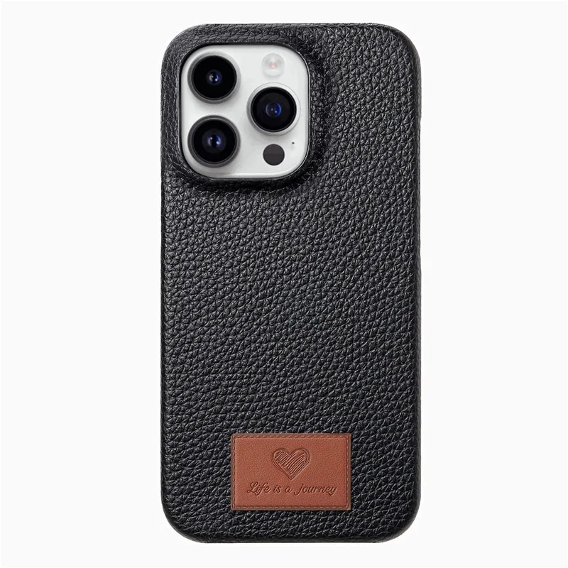 Y5 Para Iphone 16 Pro Max Case Litchi Texture Leather+TPU Slim Telep Cover - Negro