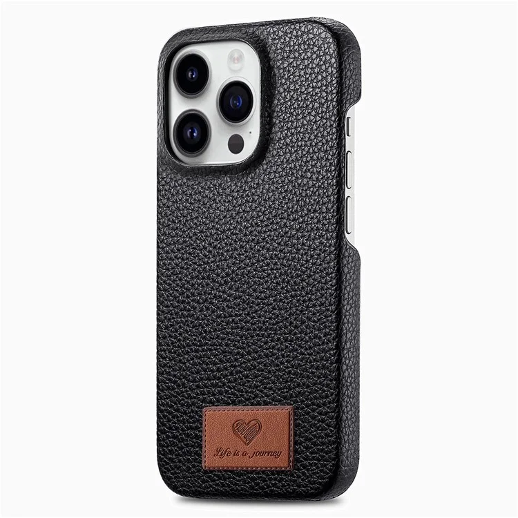 Y5 Per Iphone 16 Pro Case Litchi Texture in Pelle+copertina Telefonica Slim Tpu - Nero