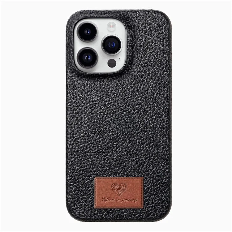 Y5 Per Iphone 16 Pro Case Litchi Texture in Pelle+copertina Telefonica Slim Tpu - Nero