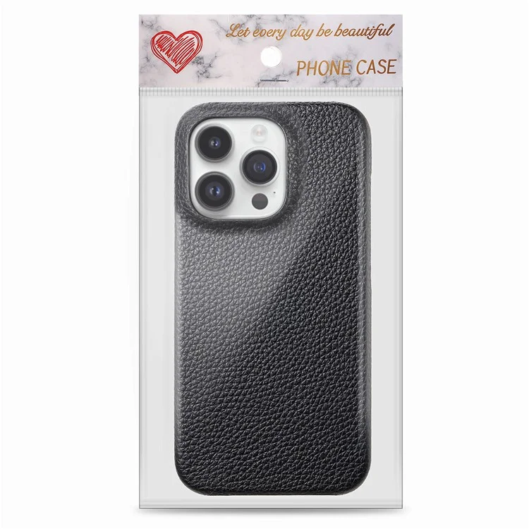 Y1 Per Iphone 16 Pro Case Shock -shock Affrotta di Litchi Texture in Pelle+copertina Per Telefono pc - Nero