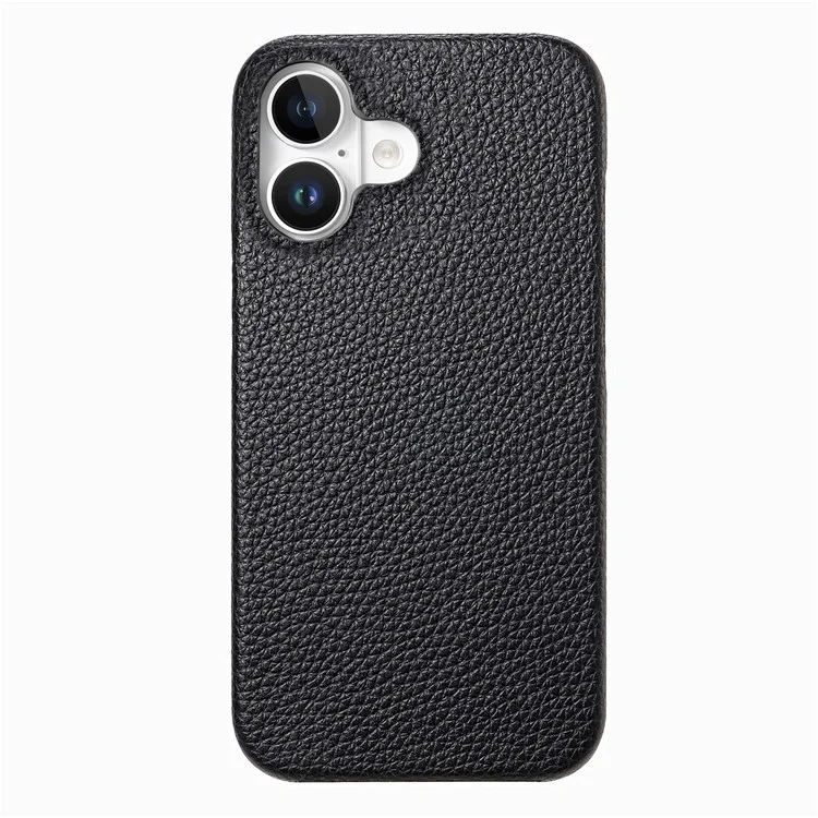 Y1 Per Iphone 16 Plus Case Shock -shock Litchi Texture in Pelle+coperchio Per Telefono pc - Nero