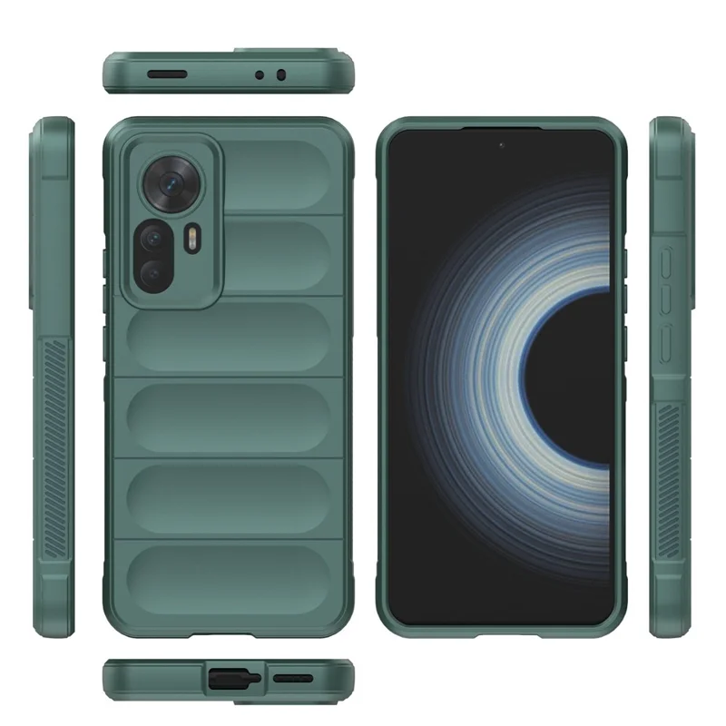 Pour Xiaomi Redmi K50 Ultra 5G / 12T 5G Étui de protection pour téléphone portable antichoc, doux, en TPU, housse arrière pour téléphone portable - Vert