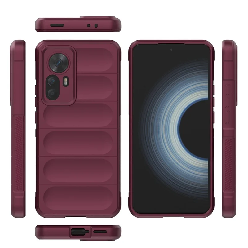 For Xiaomi Redmi K50 Ultra 5G / 12T 5G Protective Phone Case Shockproof Soft TPU Mobile Phone Back Cover - Wine Red