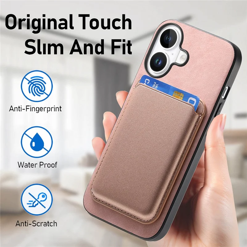 B2 Para Iphone 16 Case Bag Magnetic Magnetable Leather+TPU Teléfono Cubierta - Negro