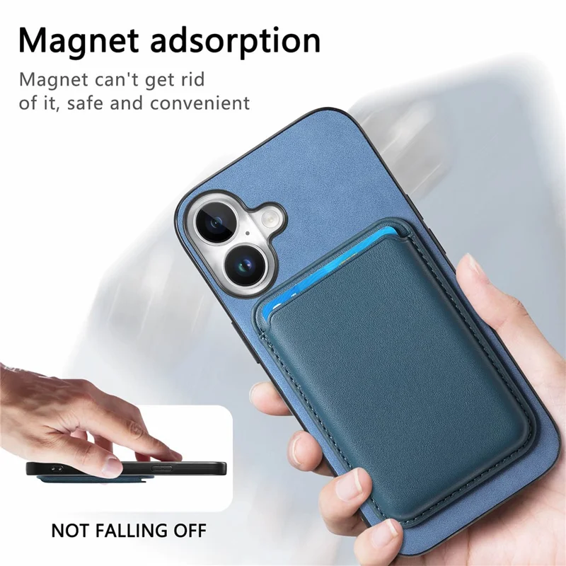 B2 Para Iphone 16 Case Bag Magnetic Magnetable Leather+TPU Teléfono Cubierta - Negro