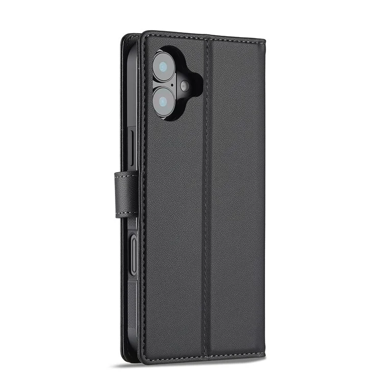 LC.IMEEKE L2 Serie für iPhone 16 Plus Hülle PU Leder Geldbörse Magnetisch abnehmbare Telefonabdeckung - Schwarz