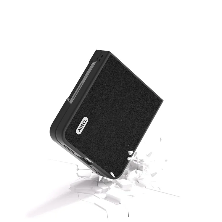 Abeel Para Huawei Nova Flip 5g Estojo Anti-arranhão na Capa do Telefone de Couro de Vaca Genuíno - Preto