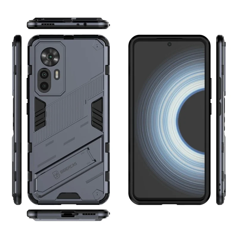 Чехол для Xiaomi Redmi K50 Ultra 5G / 12T 5G из ПК+ТПУ с подставкой, противоударный, защита от царапин - Серый