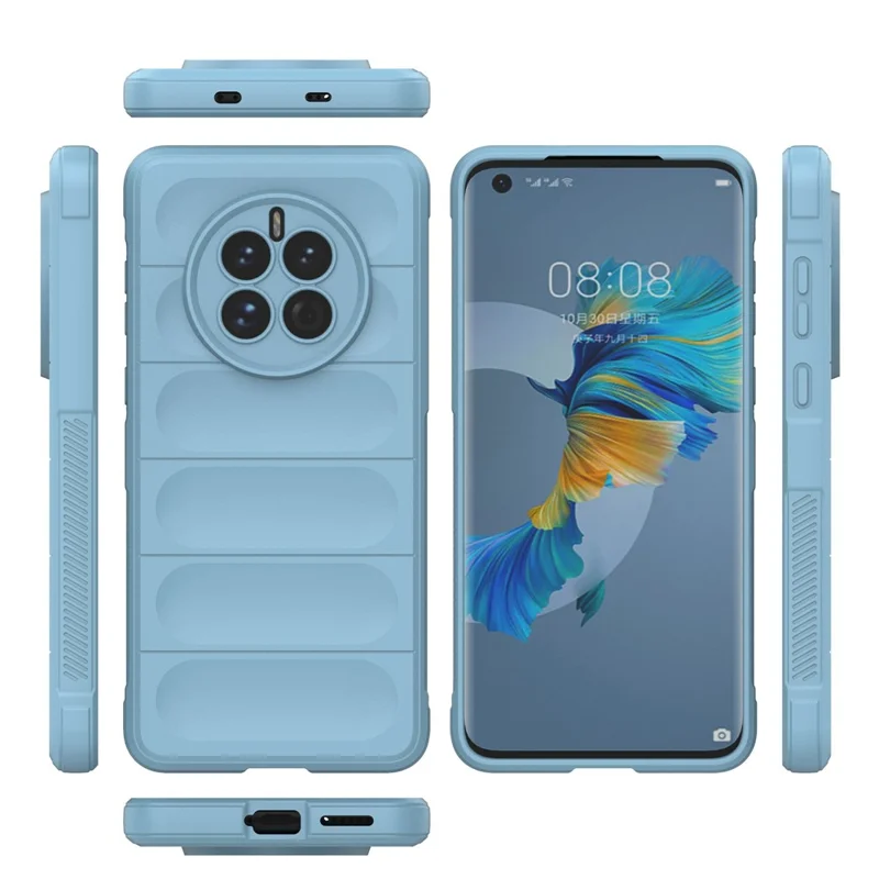 For Huawei Mate 50 4G Anti-drop Soft TPU Phone Case Scratch-resistant Mobile Phone Back Cover - Baby Blue