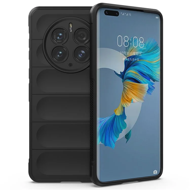 Para Huawei Mate 50 Pro 4G Anti-risco Capa de Telefone Protetora Anti-queda Suave TPU Capa de Telefone Móvel - Preto