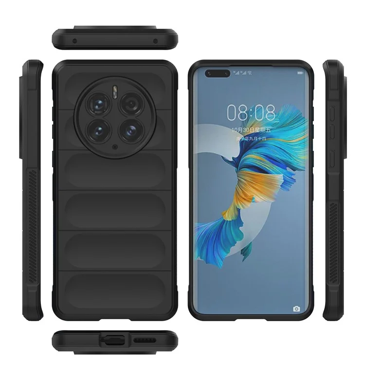 Para Huawei Mate 50 Pro 4G Anti-risco Capa de Telefone Protetora Anti-queda Suave TPU Capa de Telefone Móvel - Preto