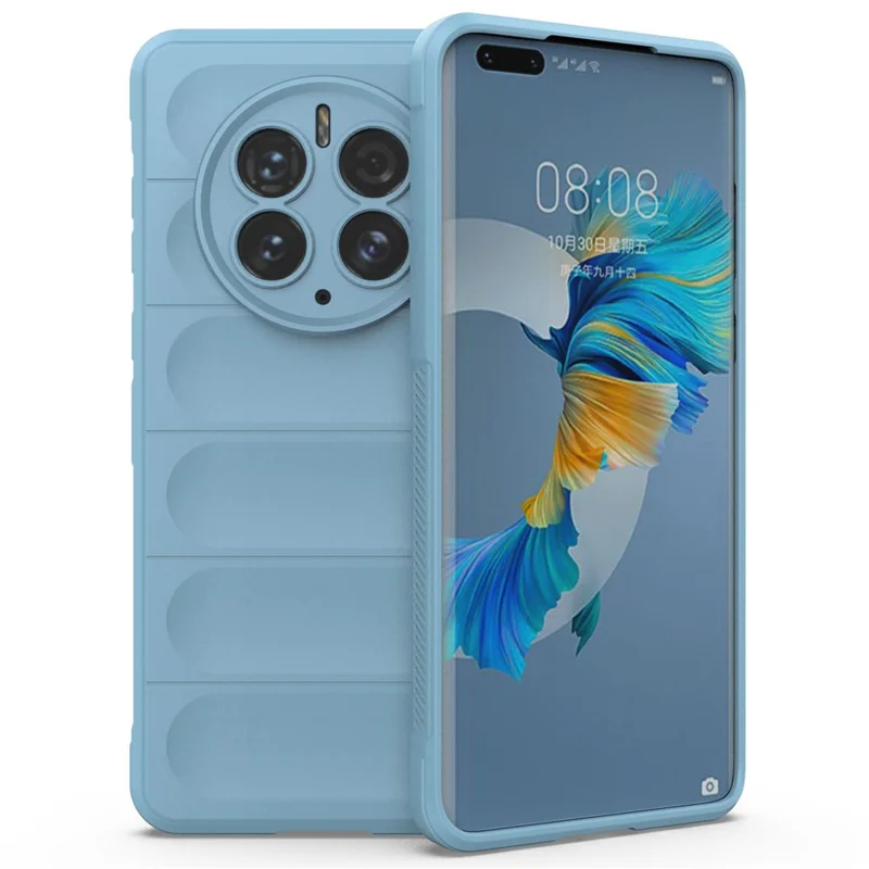 Für Huawei Mate 50 Pro 4G Kratzfeste Handyhülle Schutzhülle Stoßfest Weiche TPU Handytasche - Babyblau