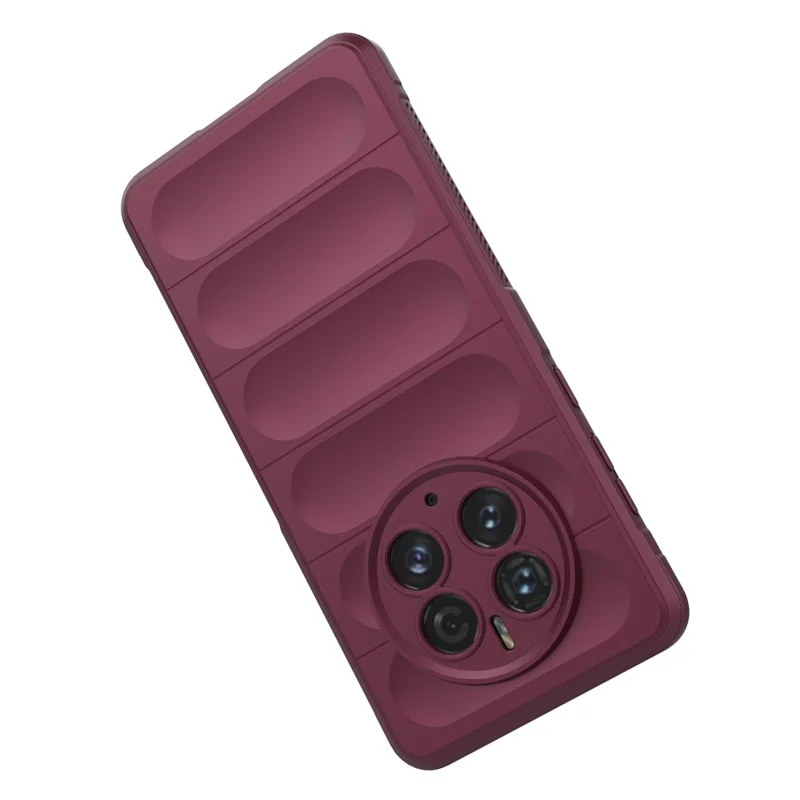 For Huawei Mate 50 Pro 4G Anti-scratch Phone Case Protective Anti-drop Soft TPU Mobile Phone Cover - Wine Red