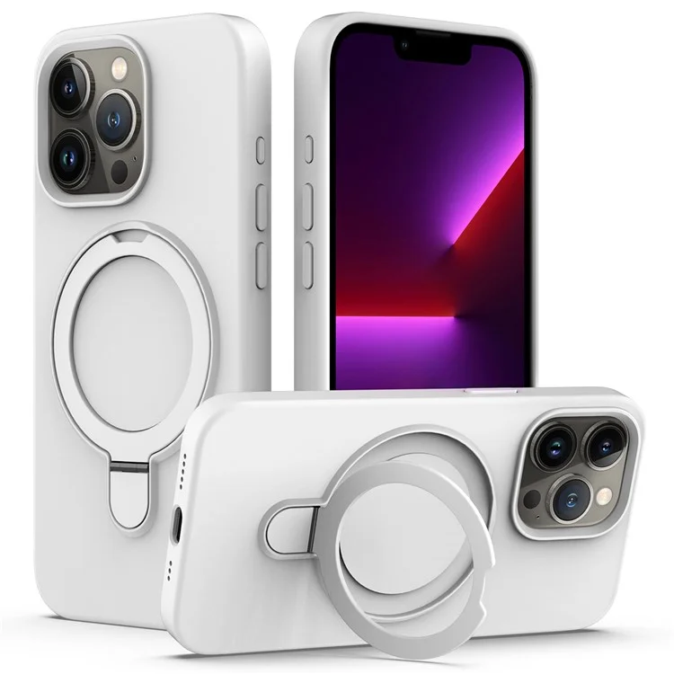 Pour L'iphone 16 Pro Max Case Compatible Avec la Couverture de Téléphone en Silicone Magsafe PC + Silicone - Blanc