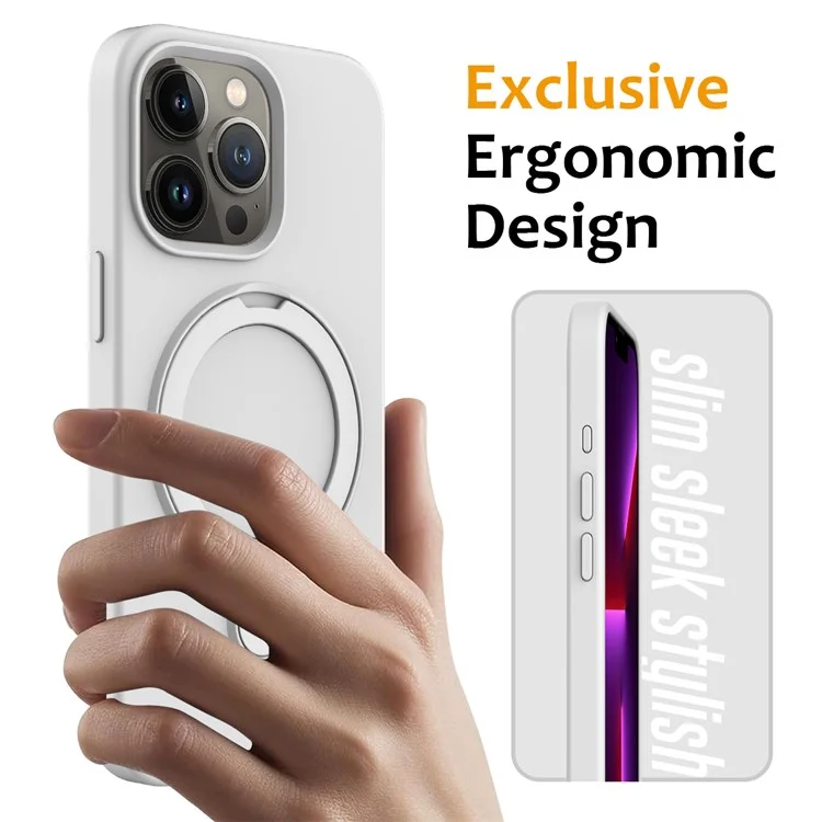 Pour L'iphone 16 Pro Max Case Compatible Avec la Couverture de Téléphone en Silicone Magsafe PC + Silicone - Blanc