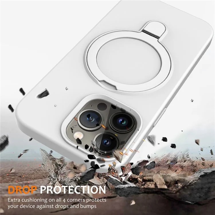 Pour L'iphone 16 Pro Max Case Compatible Avec la Couverture de Téléphone en Silicone Magsafe PC + Silicone - Blanc