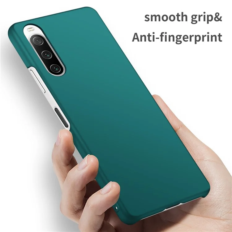 Für Sony Xperia 10 III 5G / 10 III Lite Einfarbige harte PC-Handyhülle Sturzsichere Schutzhülle - Grün