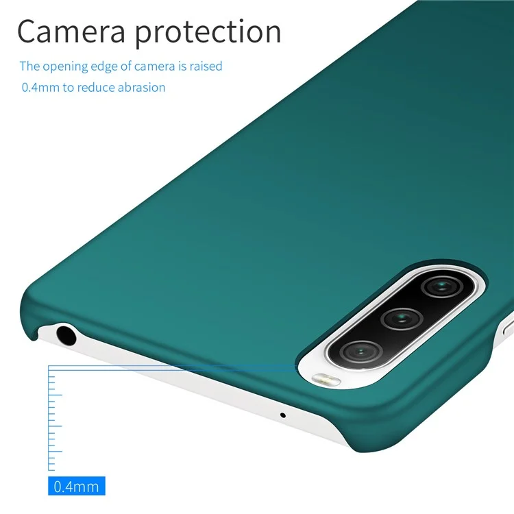 Für Sony Xperia 10 III 5G / 10 III Lite Einfarbige harte PC-Handyhülle Sturzsichere Schutzhülle - Grün