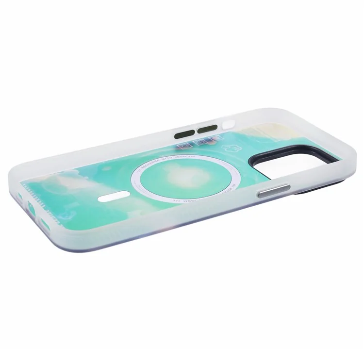 Jaucase Para Iphone 14 Pro Max Case Compatível Com MagSafe Bear Pattern PC+TPU Tampa do Telefone Fosco - Space Explore Bear