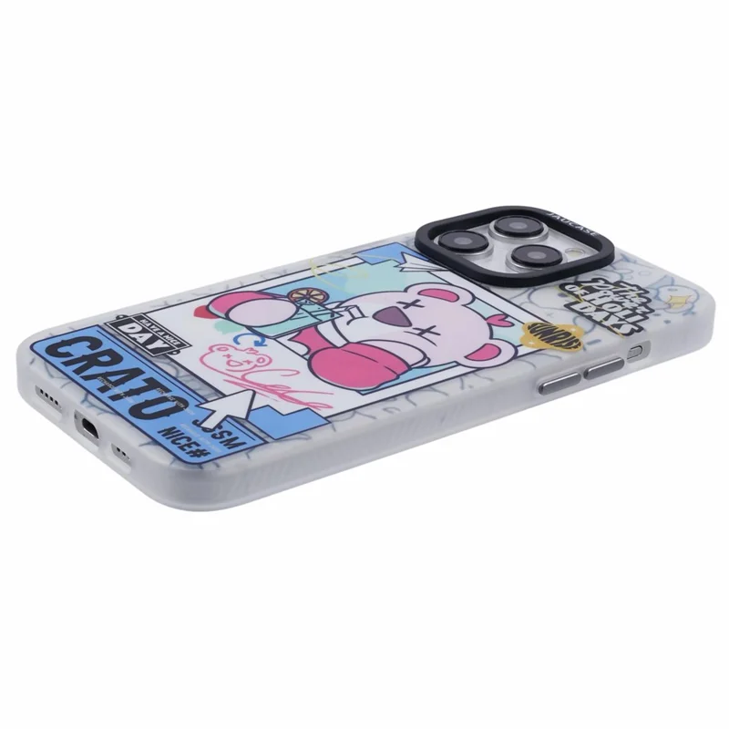 JAUCASE For iPhone 14 Pro Max Case Compatible with MagSafe Bear Pattern PC+TPU Matte Phone Cover - Summer Bear