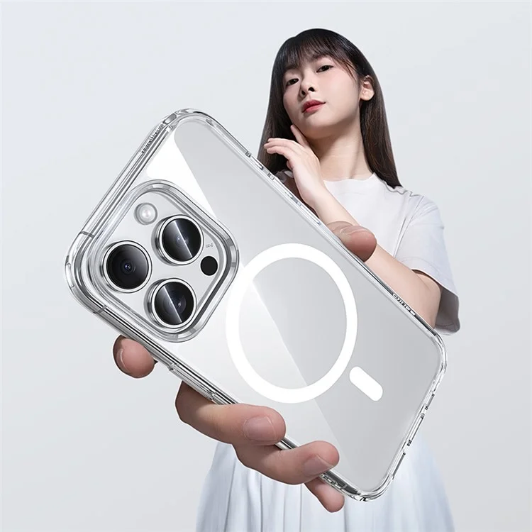 BENKS Pour iPhone 16 Pro Étui Magnétique Compatible avec MagSafe PC+TPU Coque Téléphone Transparente