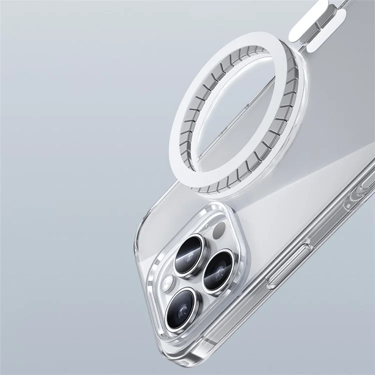 BENKS Pour iPhone 16 Pro Étui Magnétique Compatible avec MagSafe PC+TPU Coque Téléphone Transparente