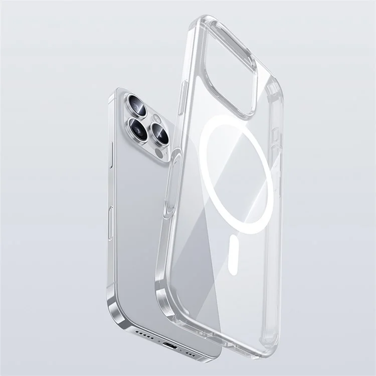 BENKS Pour iPhone 16 Pro Étui Magnétique Compatible avec MagSafe PC+TPU Coque Téléphone Transparente
