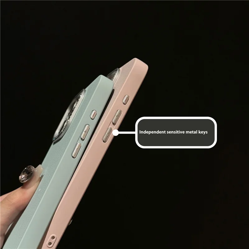 Pour L'iphone 16 Case de Décoration de Ramiage Cadre D'objectif + Couverture de Téléphone pc - Rose