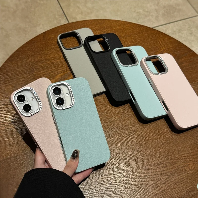Pour L'iphone 16 Case de Décoration de Ramiage Cadre D'objectif + Couverture de Téléphone pc - Rose
