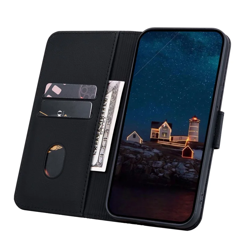 Para Google Pixel 9 Pro XL Case Patrón de Rombos Vida Por Teléfono de la Billetera de Cuero - Negro