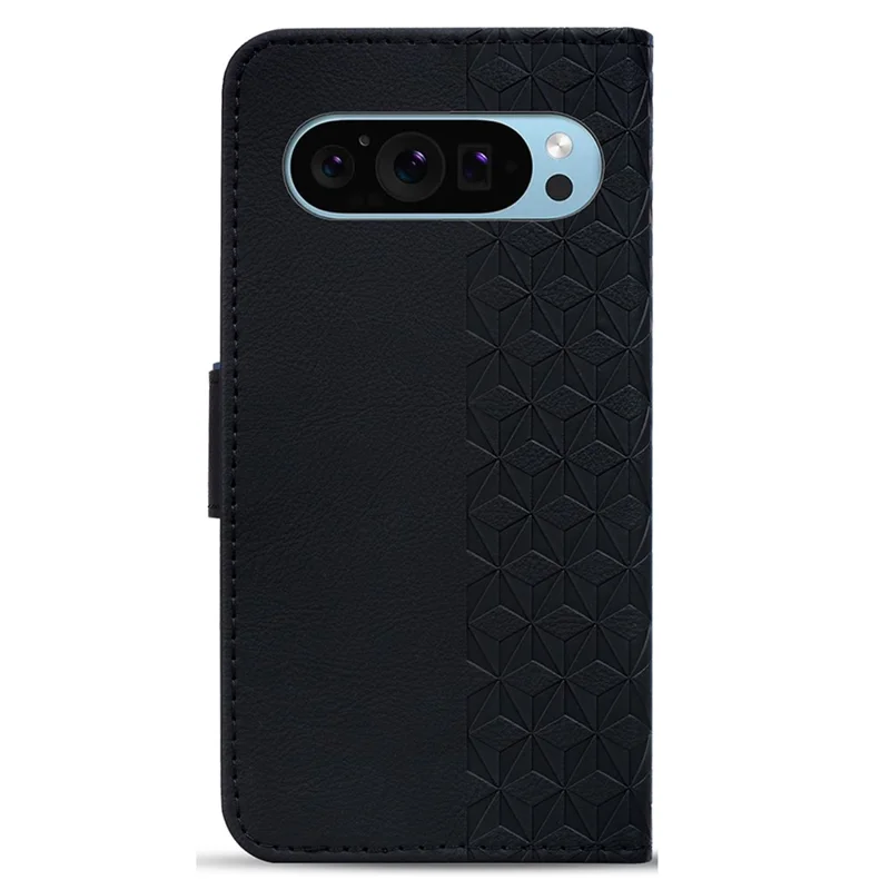 Para Google Pixel 9 Pro XL Case Patrón de Rombos Vida Por Teléfono de la Billetera de Cuero - Negro