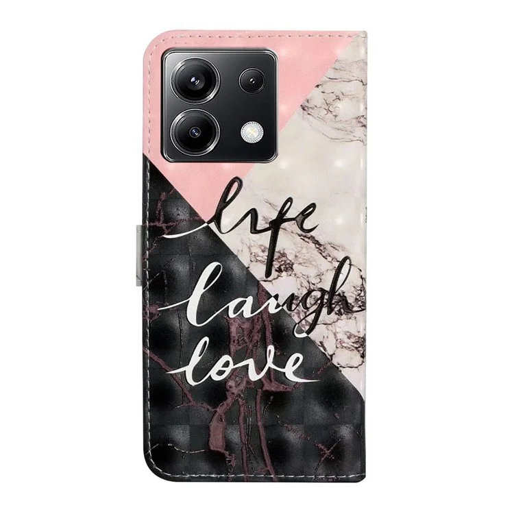 Para Xiaomi Poco X6 5G / Redmi Note 13 Pro 5G Case 3D Patrón Creativo PU Cubierta de Teléfono de Cuero PU - Mármol Tricolor